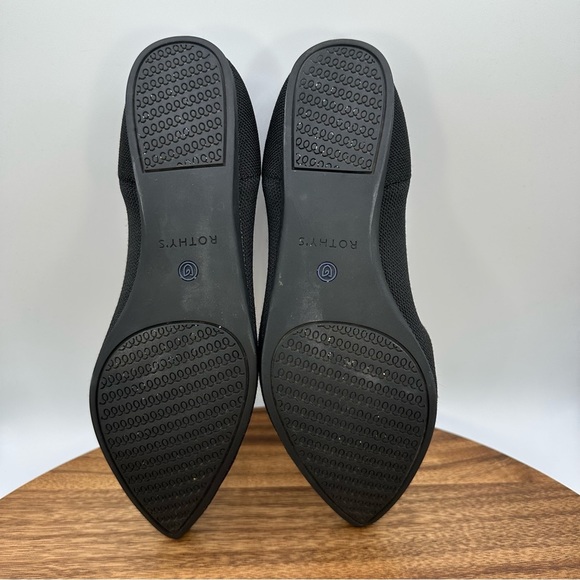 Rothy's The Point Slip On Pointed Flats Solid Black Washable Women's 9.5 - Picture 8 of 11